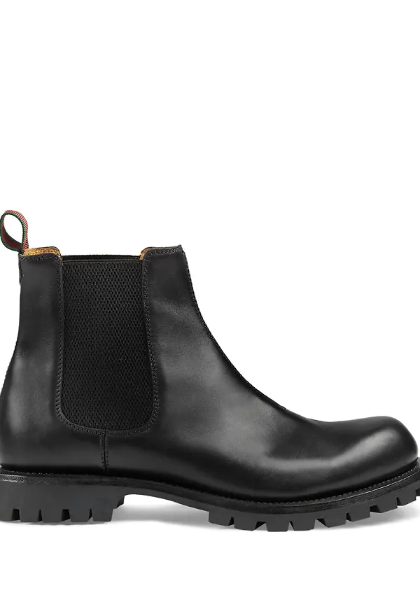 Gucci Chelsea-boots i läder - Svart