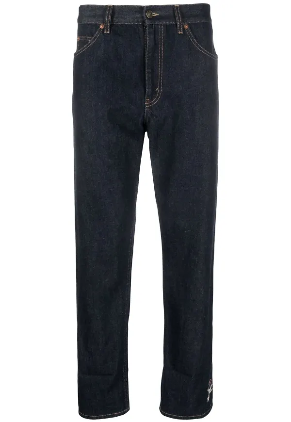 Gucci croppade straight-jeans - Blå