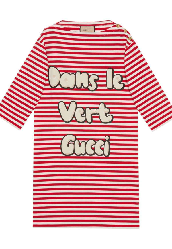 Gucci Dans Le Vert randig lång topp - Röd