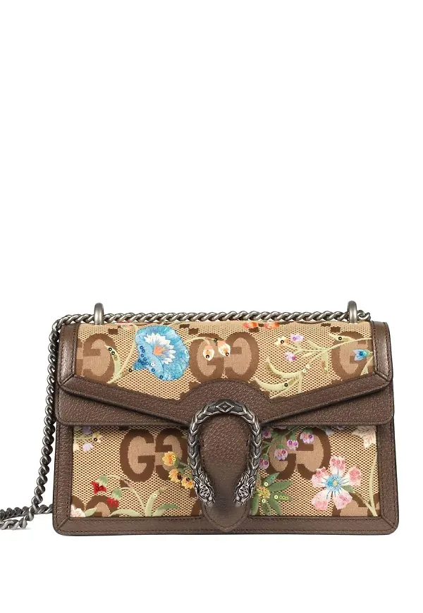 Gucci Dionysus GG liten axelväska - Brun
