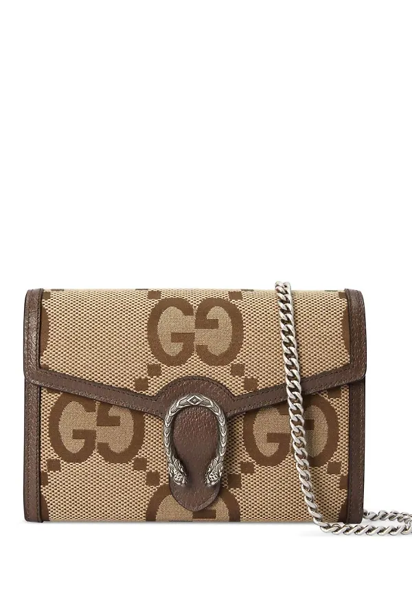Gucci Dionysus plånbok med kedja - Brun