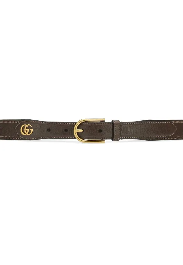 Gucci Double-G tunt skärp - Brun