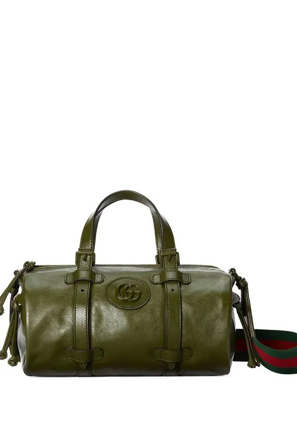 Gucci Double G duffelväska i läder - Grön