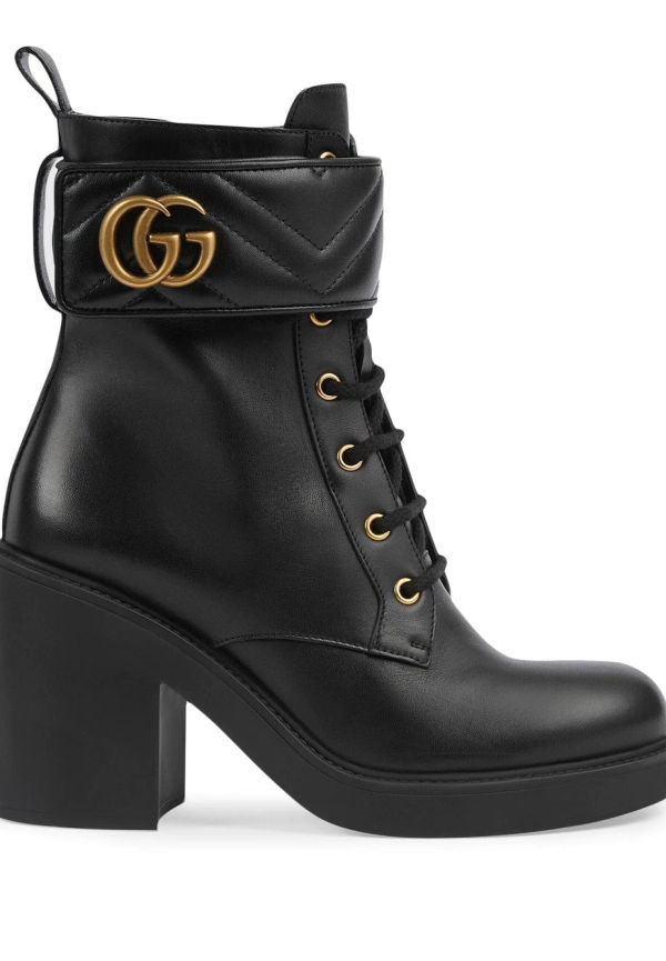 Gucci Double G läderstövlar - Svart