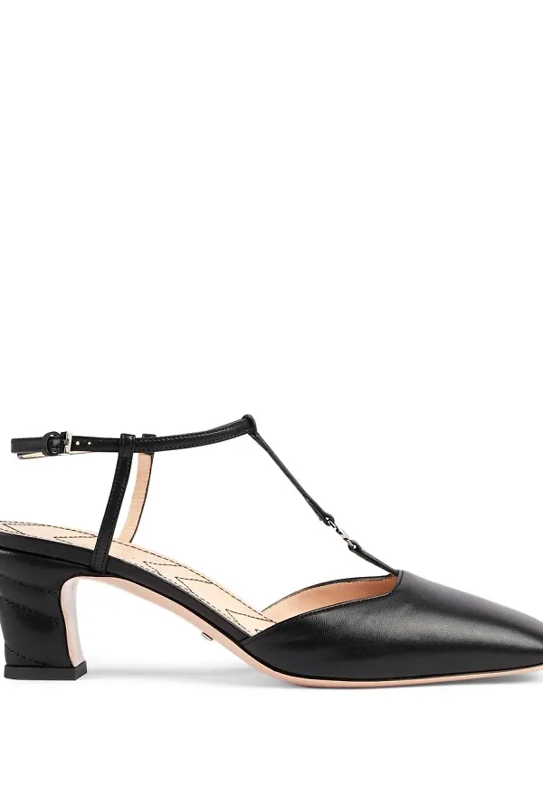 Gucci Double G pumps med t-rem - Svart