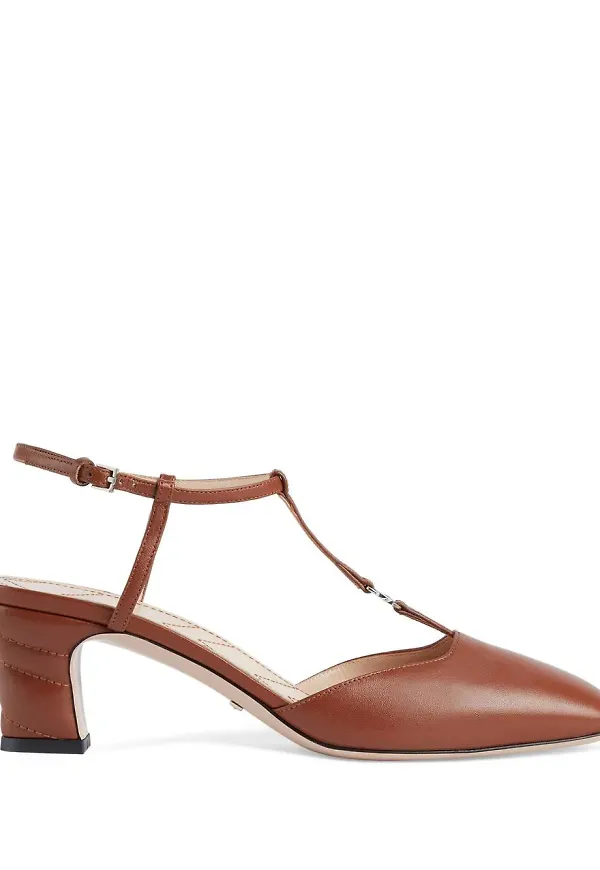 Gucci Double G slingback-pumps - Brun
