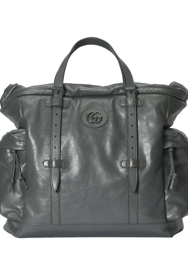 Gucci Double G totebag med dragsko - Grå
