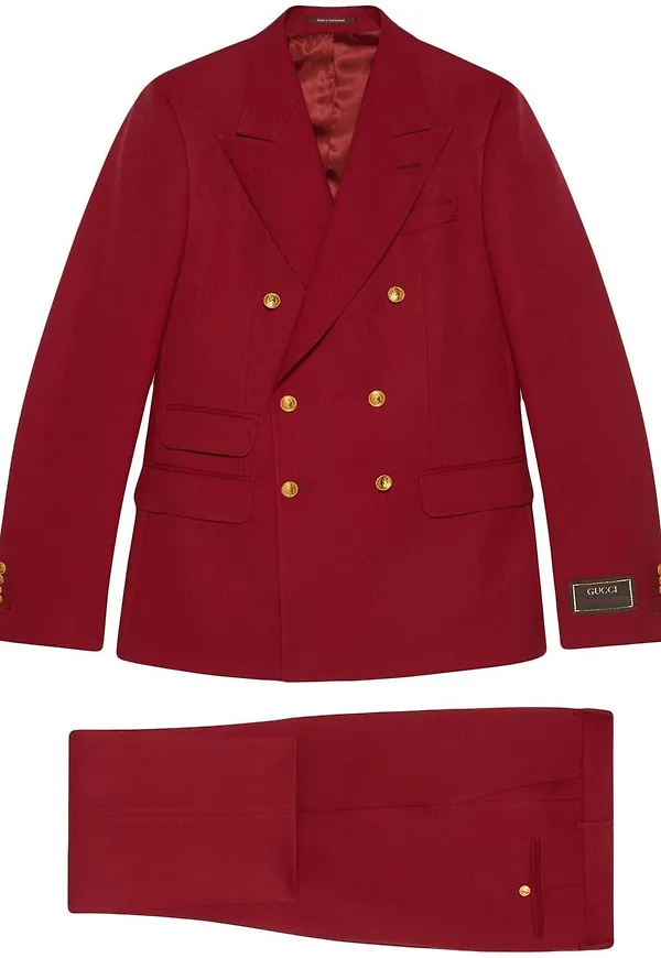 Gucci dubbelknäppt kostym - Röd