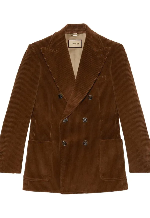 Gucci dubbelknäppt manchesterjacka - Brun