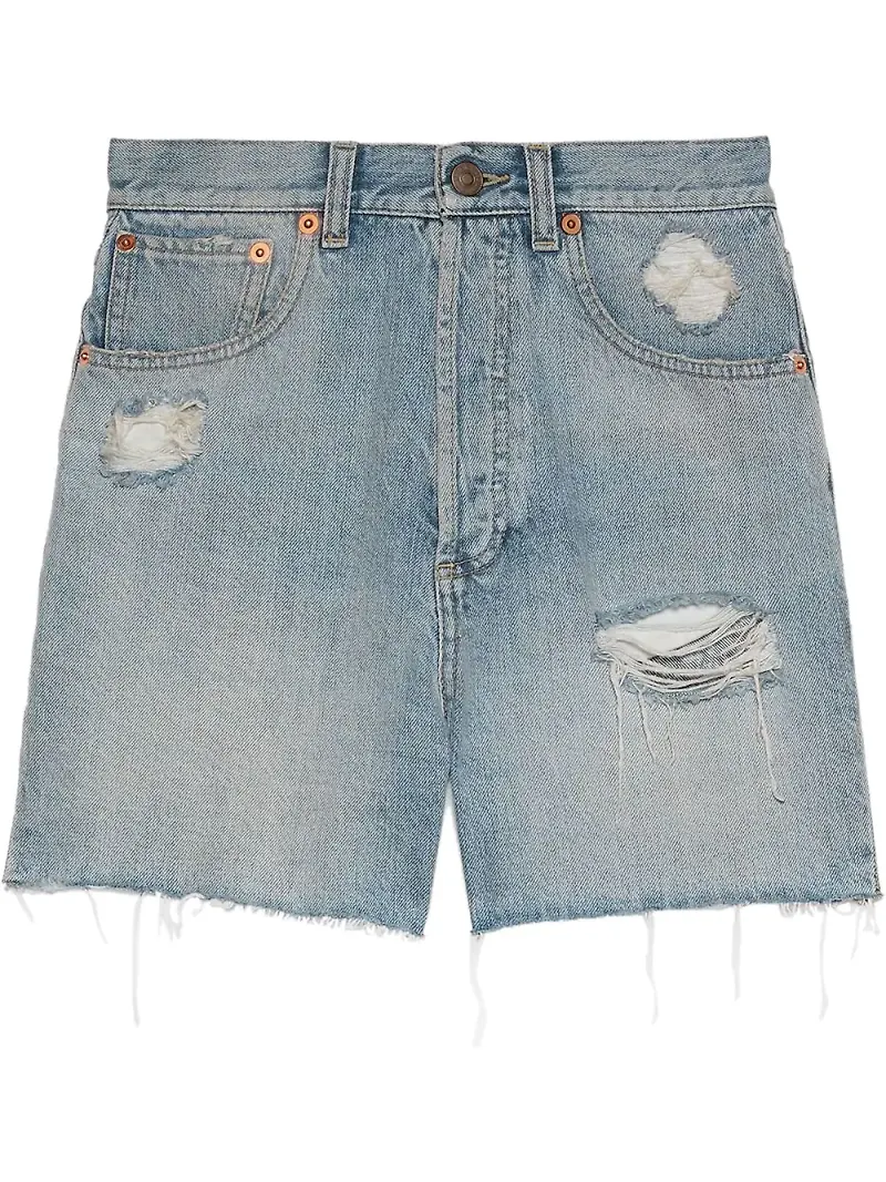 Gucci ekotvättade jeansshorts - Blå