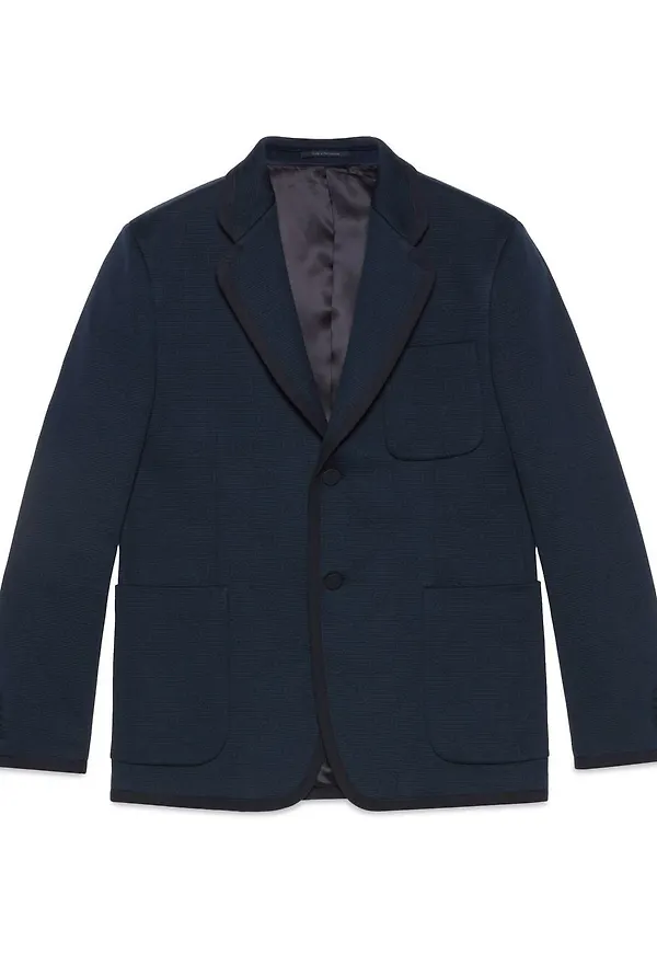 Gucci enkelknäppt blazer i jacquard - Blå