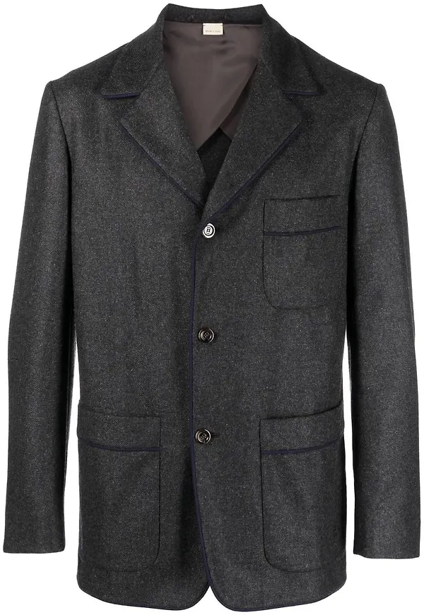 Gucci enkelknäppt blazer i twill - Grå