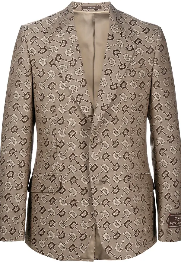 Gucci enkelknäppt blazer med bettdetalj - Brun
