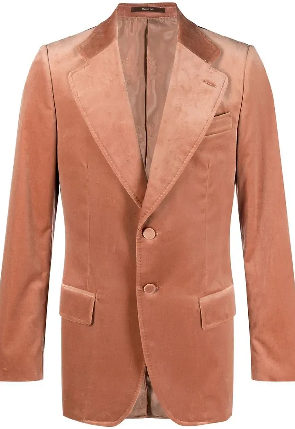 Gucci enkelknäppt sammetsblazer - Neutral