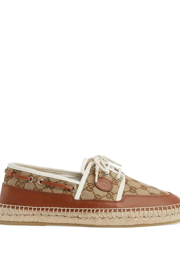 Gucci espadrillos med snörning - Brun