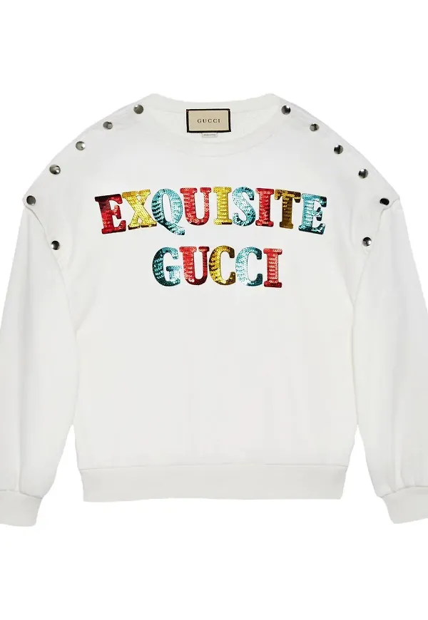 Gucci Exquisite Gucci paljettprydd sweatshirt - Vit