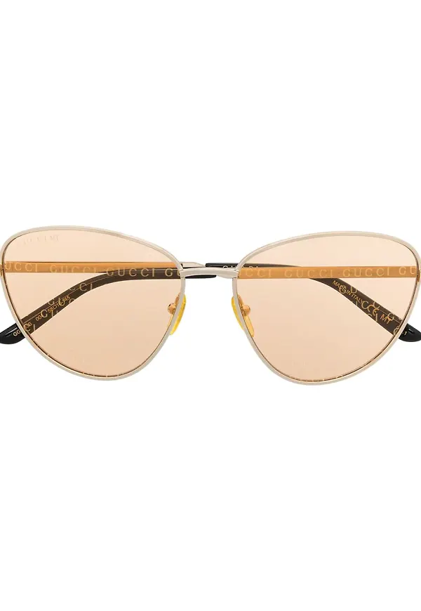 Gucci Eyewear cat eye-solglasögon - Guldfärgad