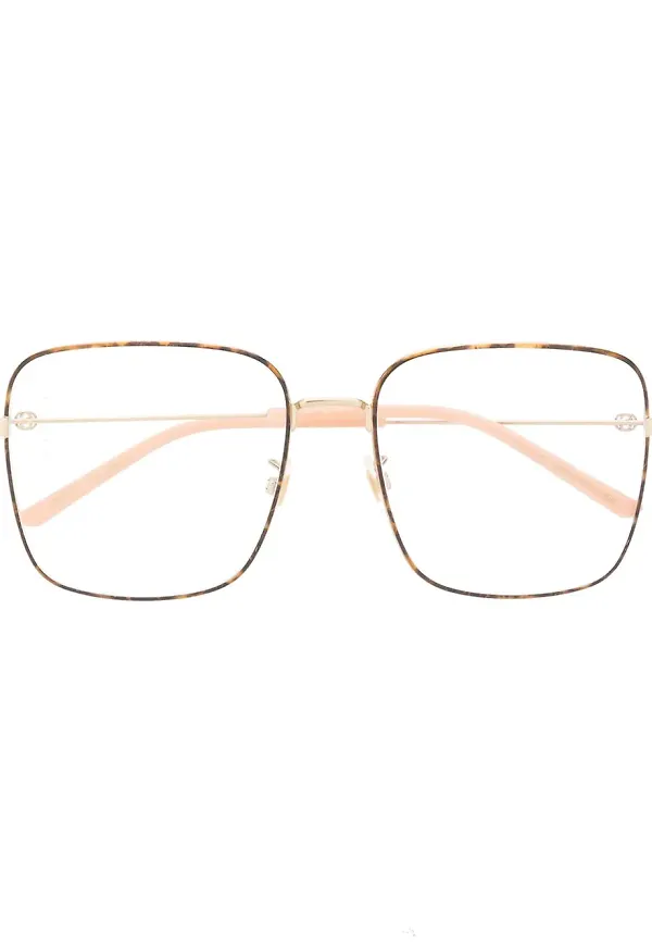 Gucci Eyewear fyrkantiga glasögon - Guldfärgad