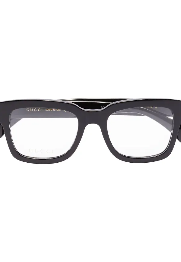 Gucci Eyewear fyrkantiga glasögon med logotyp - Svart