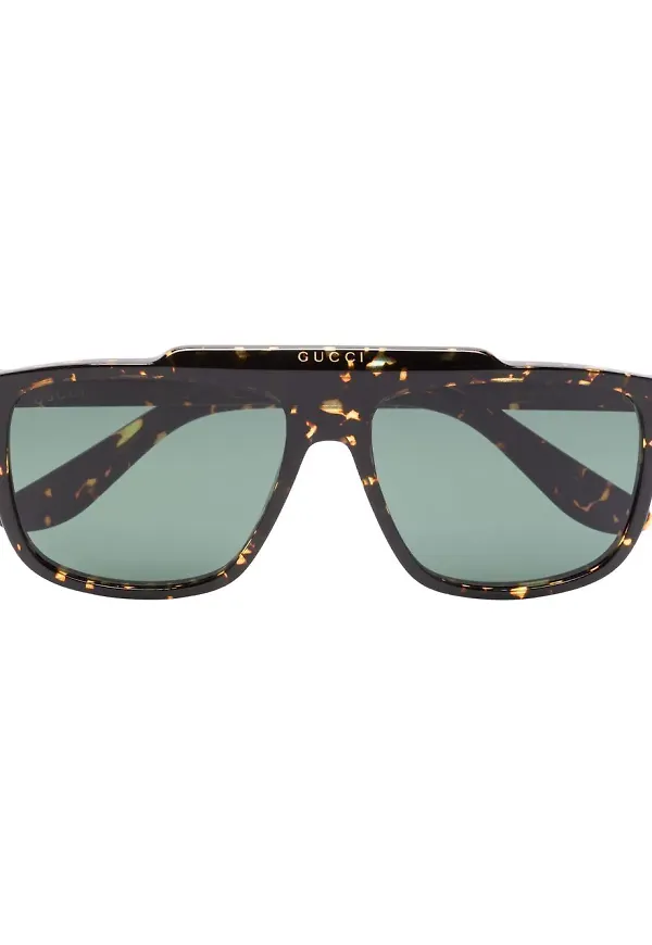 Gucci Eyewear fyrkantiga pilotglasögon - Svart