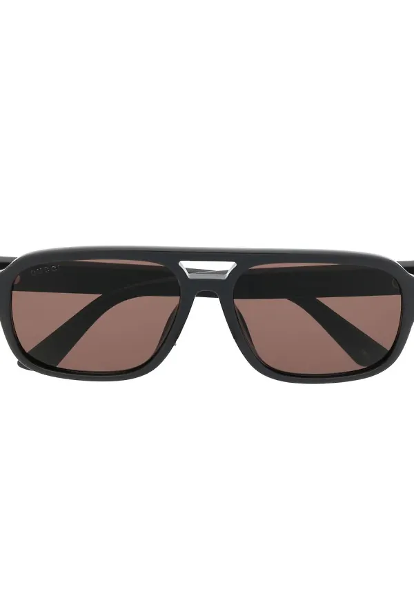 Gucci Eyewear fyrkantiga pilotsolglasögon - Grå