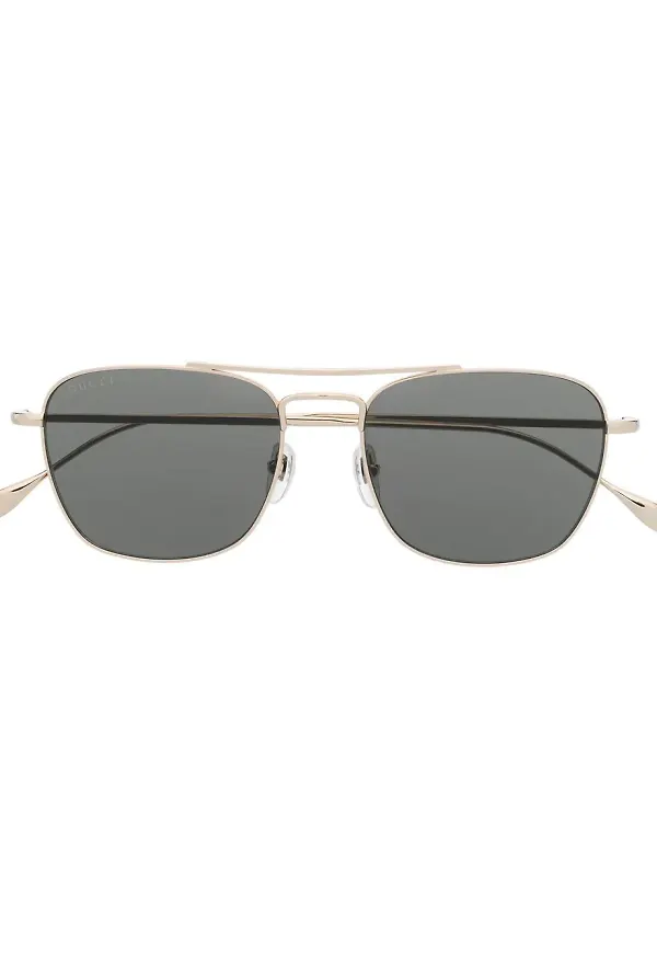 Gucci Eyewear fyrkantiga pilotsolglasögon - Guldfärgad