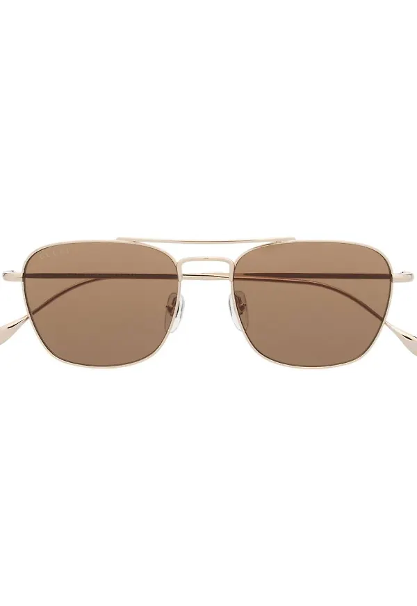 Gucci Eyewear fyrkantiga pilotsolglasögon - Guldfärgad
