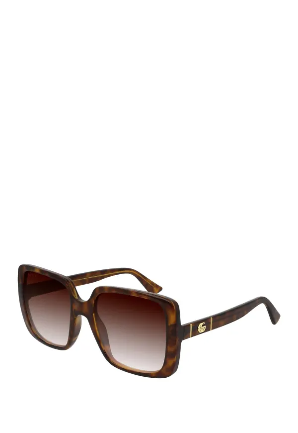 Gucci Eyewear fyrkantiga solglasögon - Brun
