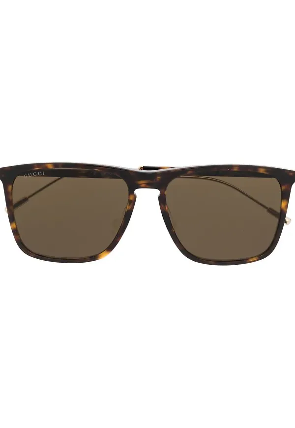 Gucci Eyewear fyrkantiga solglasögon - Brun
