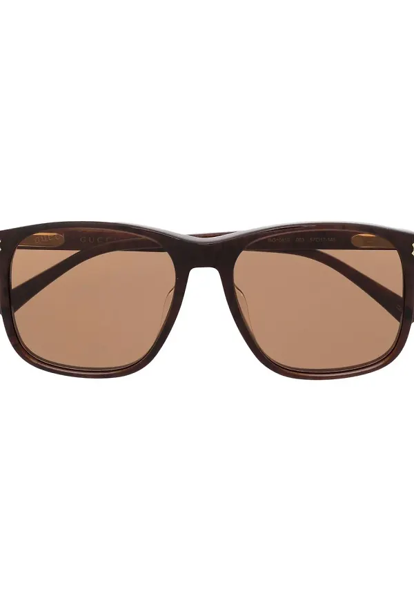 Gucci Eyewear fyrkantiga solglasögon - Brun