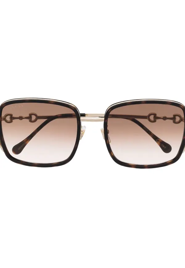 Gucci Eyewear fyrkantiga solglasögon - Brun