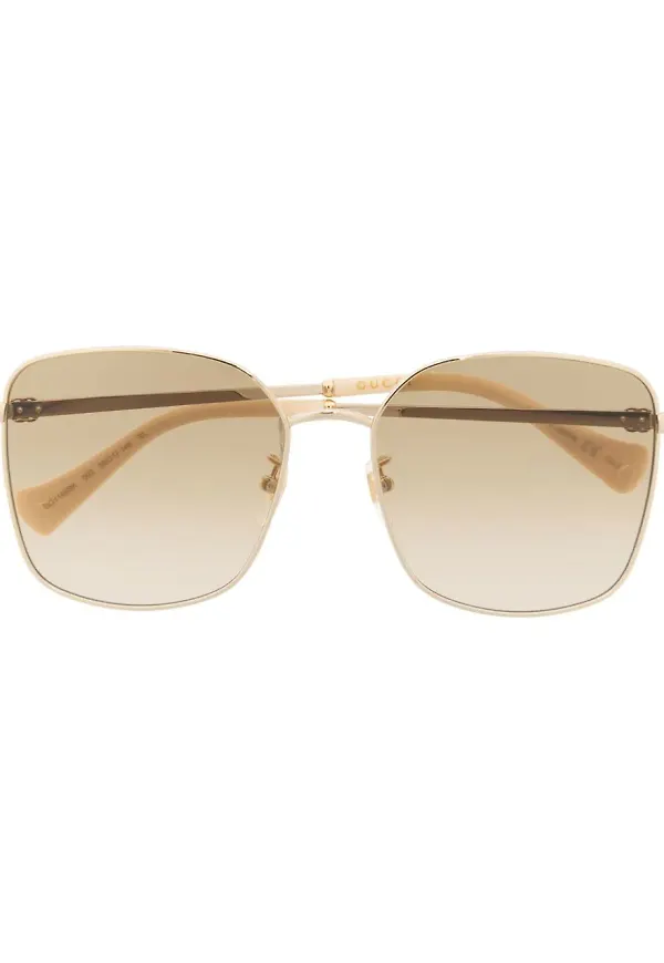 Gucci Eyewear fyrkantiga solglasögon - Guldfärgad