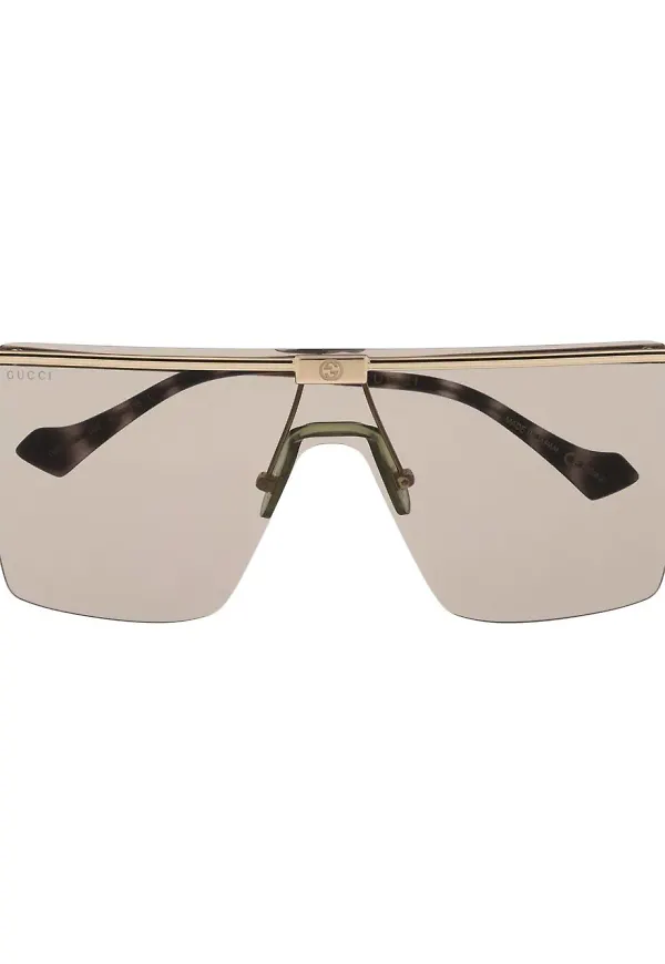 Gucci Eyewear fyrkantiga solglasögon - Guldfärgad