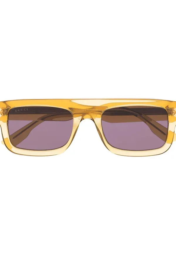 Gucci Eyewear fyrkantiga solglasögon - Guldfärgad