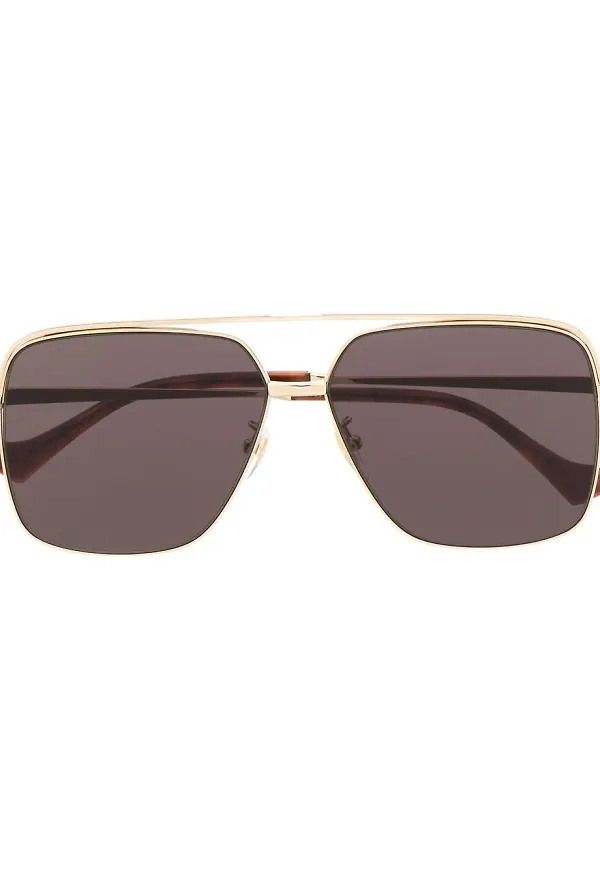 Gucci Eyewear fyrkantiga solglasögon - Guldfärgad