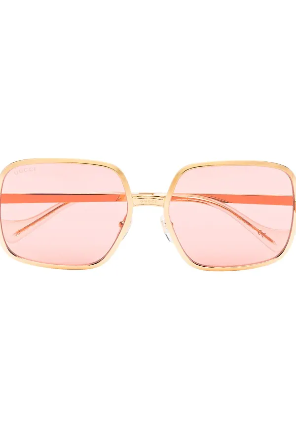 Gucci Eyewear fyrkantiga solglasögon - Guldfärgad