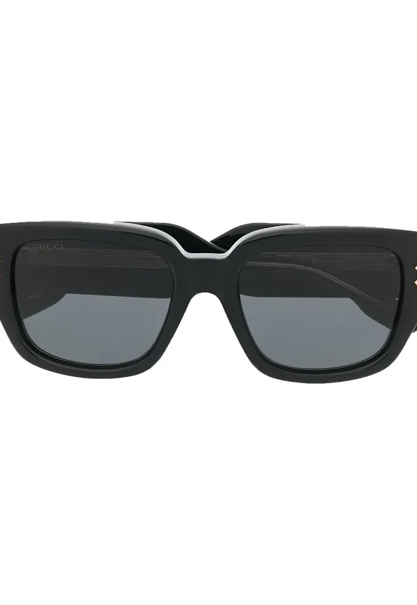 Gucci Eyewear fyrkantiga solglasögon med logotyp - Svart