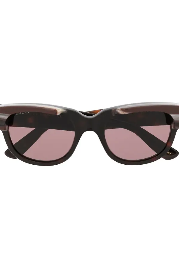 Gucci Eyewear fyrkantiga tonade solglasögon - Brun