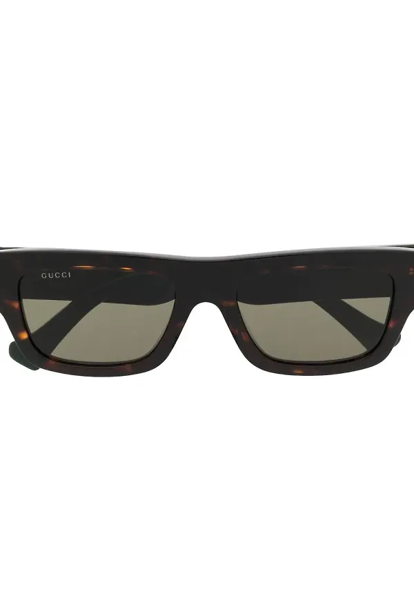 Gucci Eyewear fyrkantiga tonade solglasögon - Brun