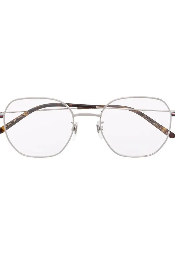 Gucci Eyewear GG1125O runda glasögon - Silverfärgad