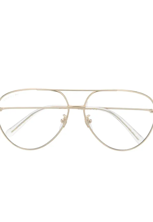 Gucci Eyewear guldfärgade pilotglasögon