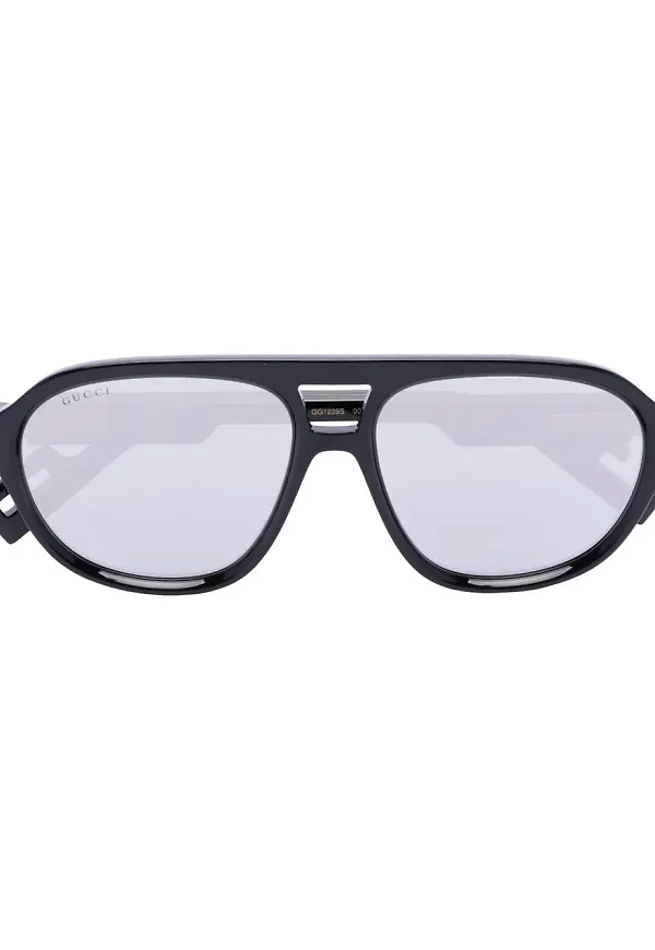Gucci Eyewear Mountain Injection pilotsolglasögon - Svart