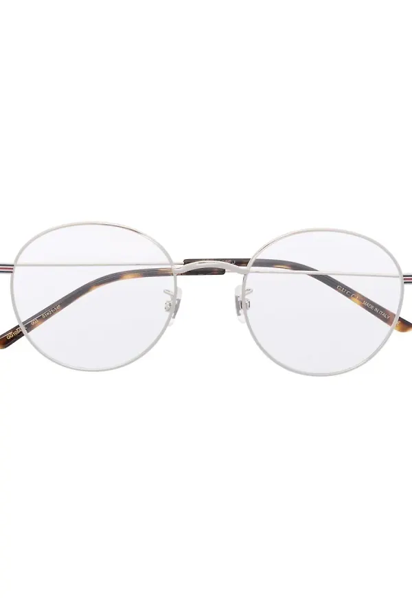 Gucci Eyewear Oval runda glasögon - Silverfärgad