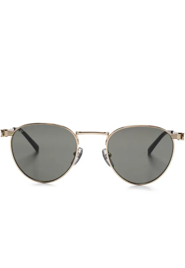 Gucci Eyewear ovala solglasögon - Guldfärgad