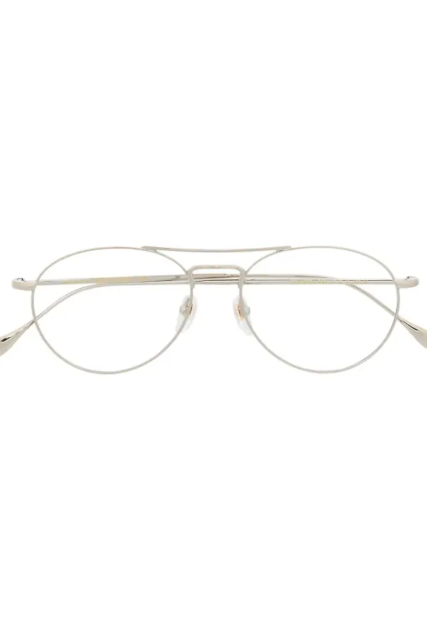 Gucci Eyewear pilot-frame logo-engraved glasses - Silverfärgad