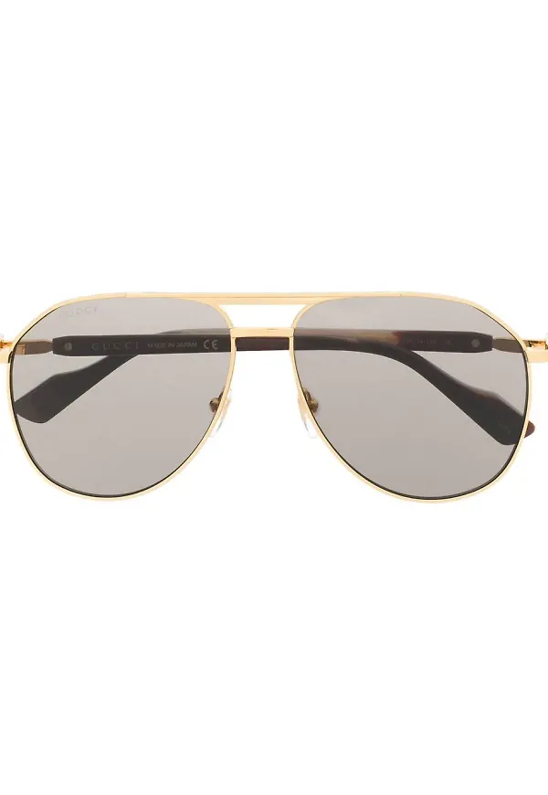 Gucci Eyewear pilot-frame tinted sunglasses - Guldfärgad