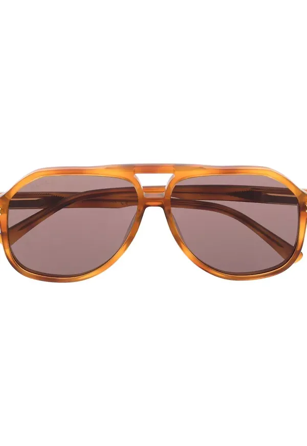 Gucci Eyewear pilotsolglasögon - Brun