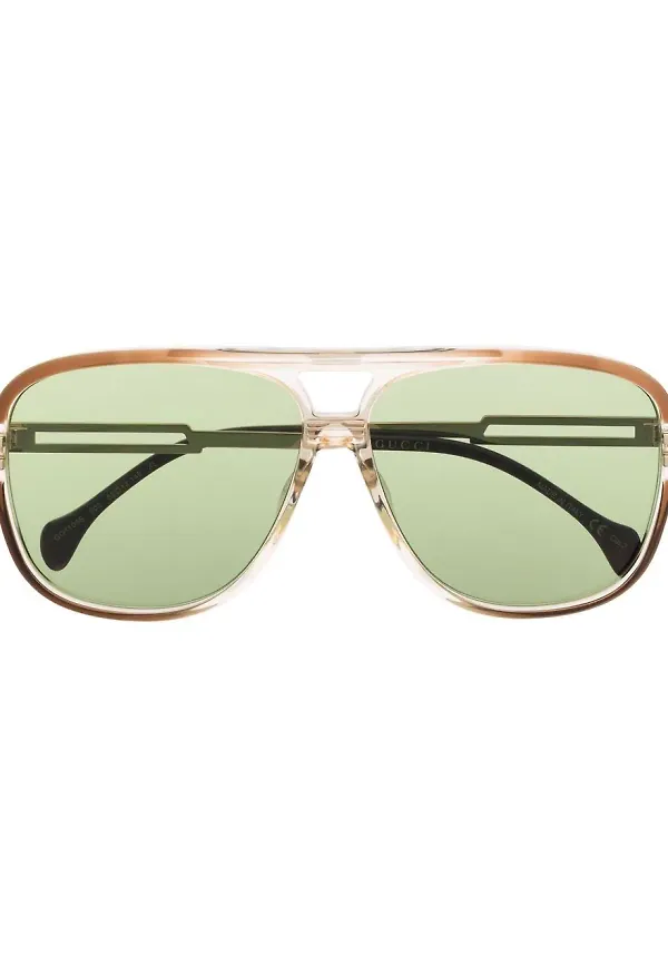 Gucci Eyewear pilotsolglasögon - Guldfärgad