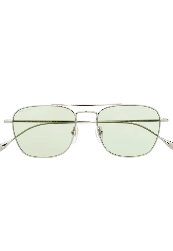 Gucci Eyewear polerade pilotglasögon - Grön