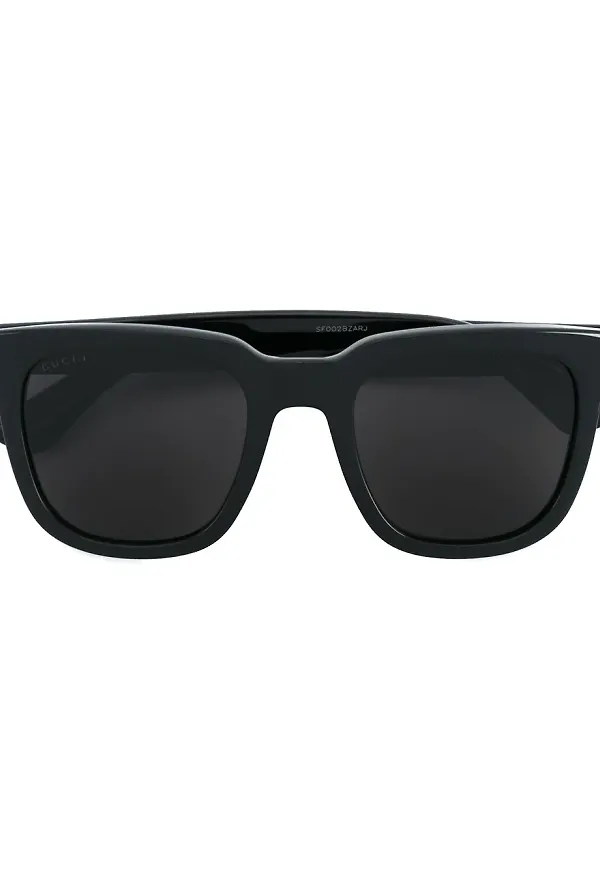 Gucci Eyewear Rectangular Frame Sunglasses - Svart